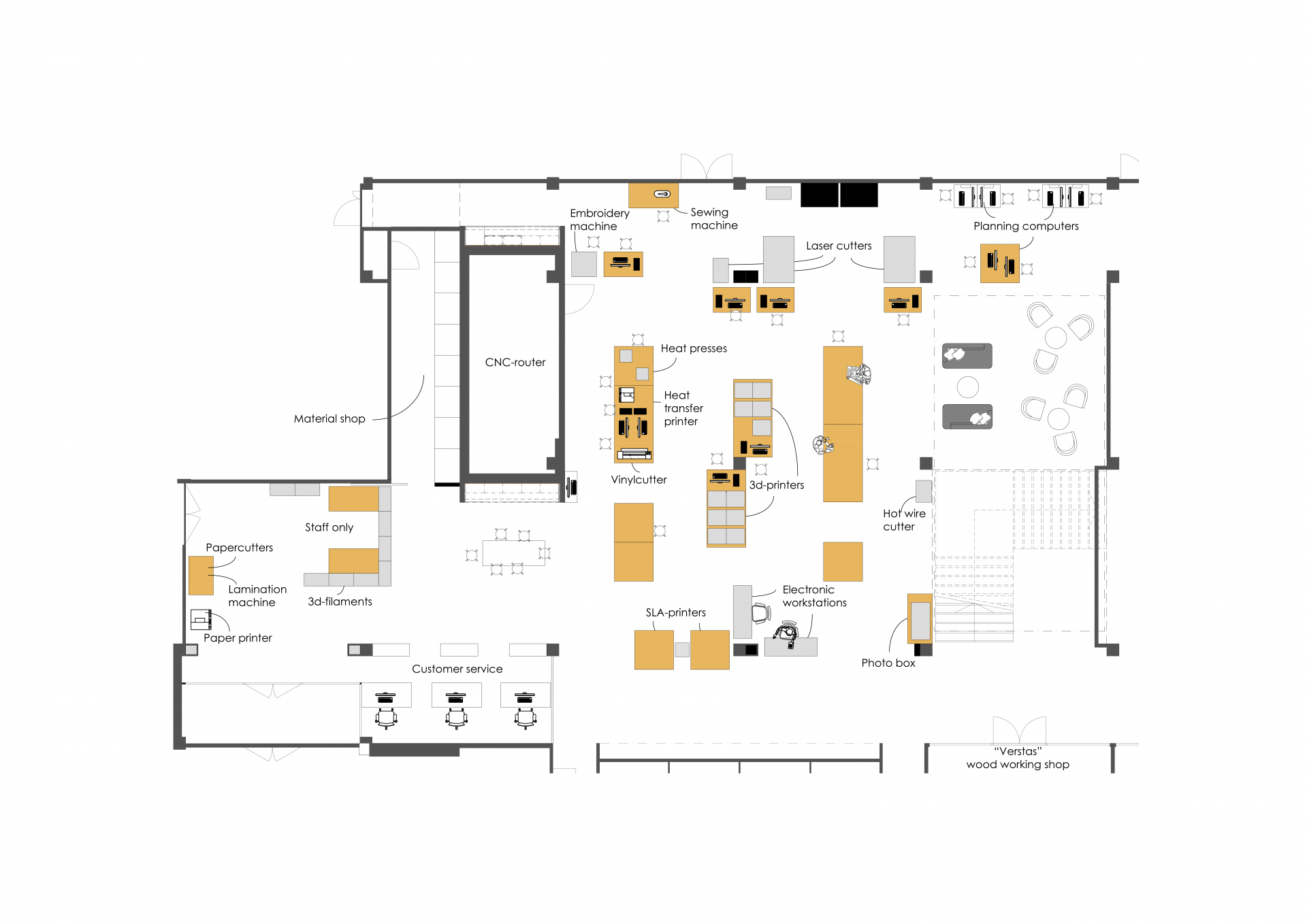 Fa Lab Layout Premises | FabLab Tampere | Tampere Universities