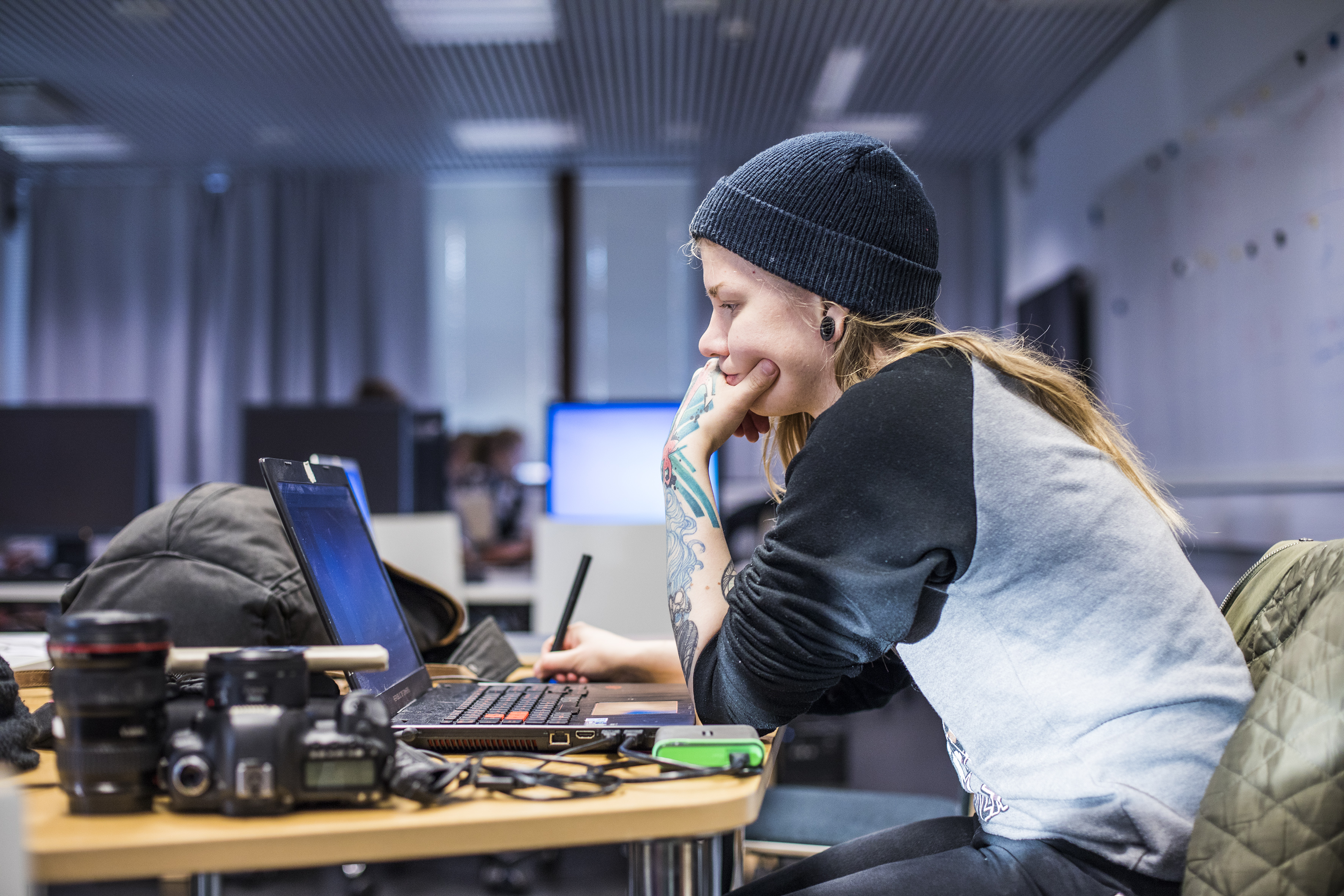 Harjoitustoimituksen (Moreenimedia) toimintaa 14.11.2017. Kuva: Jonne Renvall.