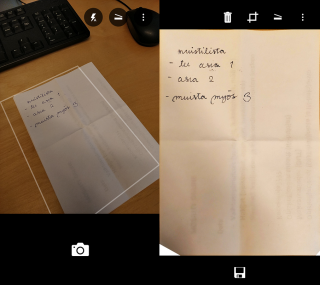 A picture taken with Office Lens (a paper with some writing)