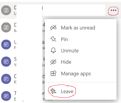 chatista poistuminen