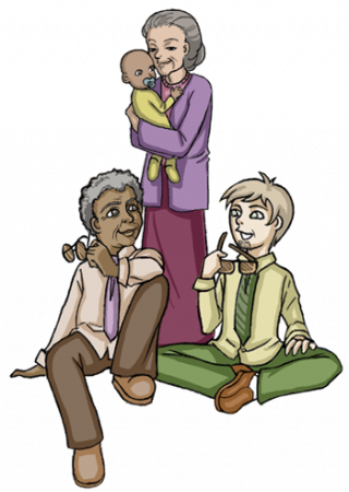 Eri-ikäisiä ihmisiä erilaisista kulttuureista