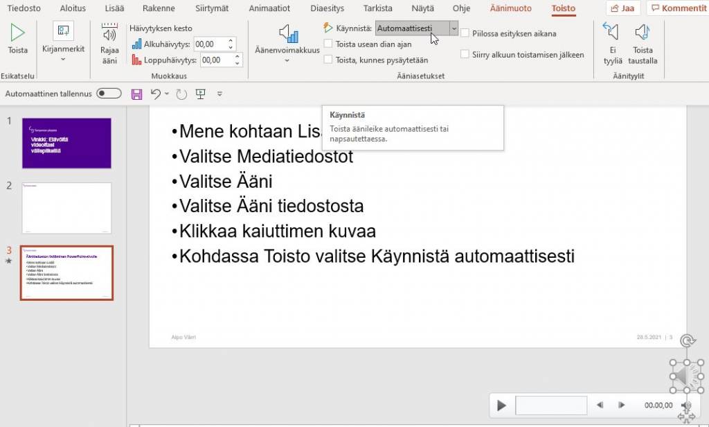 powerpointiin lisääminen