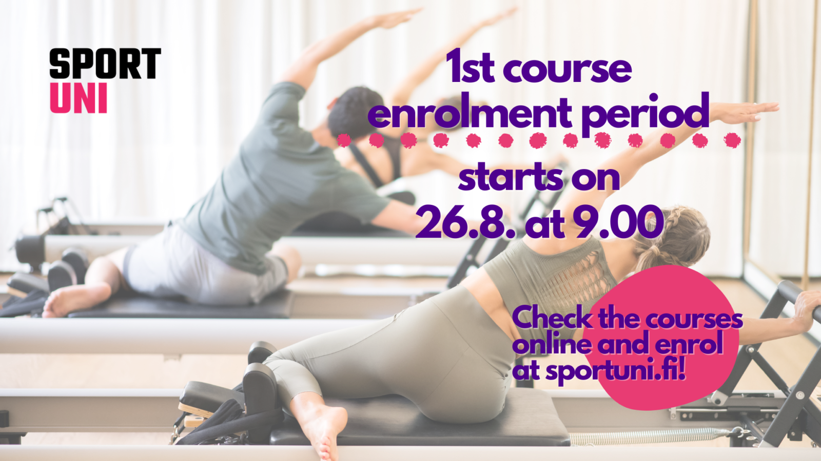 SportUni course enrolment starts on Monday 26.8. at 9am!