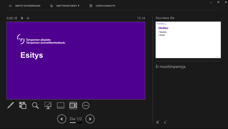 PowerPointin esittäjätila