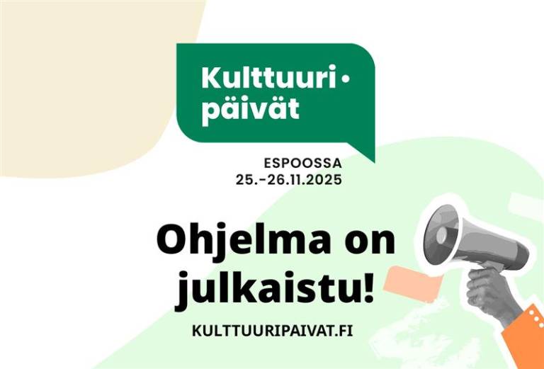 Kulttuuripäivät Espoossa 25.-26.11.2025. Ohjelma on julkaistu! kulttuuripaivat.fi