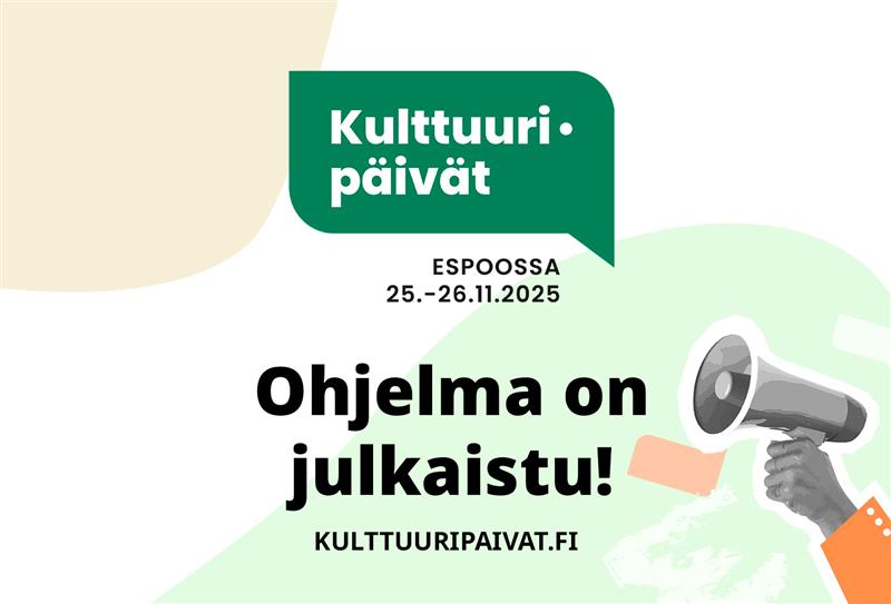 Kulttuuripäivät Espoossa 25.-26.11.2025. Ohjelma on julkaistu! kulttuuripaivat.fi
