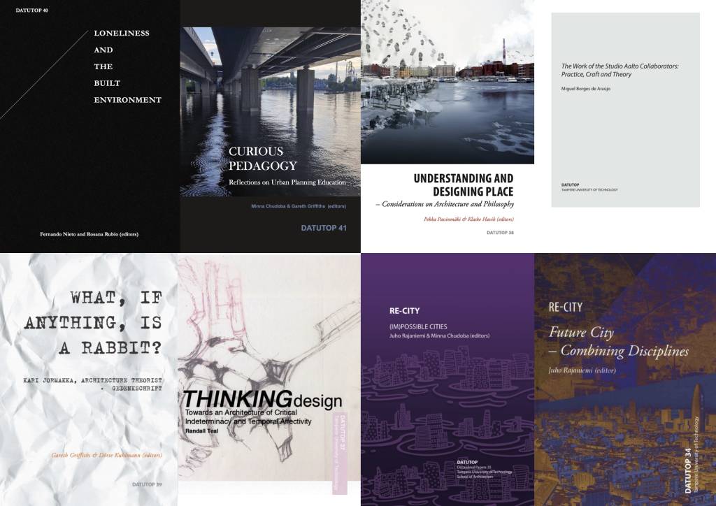 A collage of eight different Datutop journals' cover page.