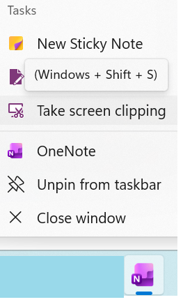 OneNote kuvankaappaus