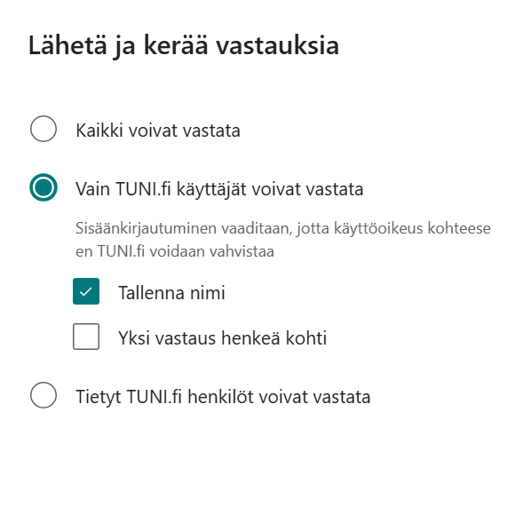Kerää vastauksia