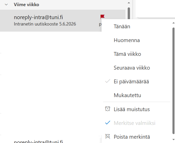 Viestin merkitseminen