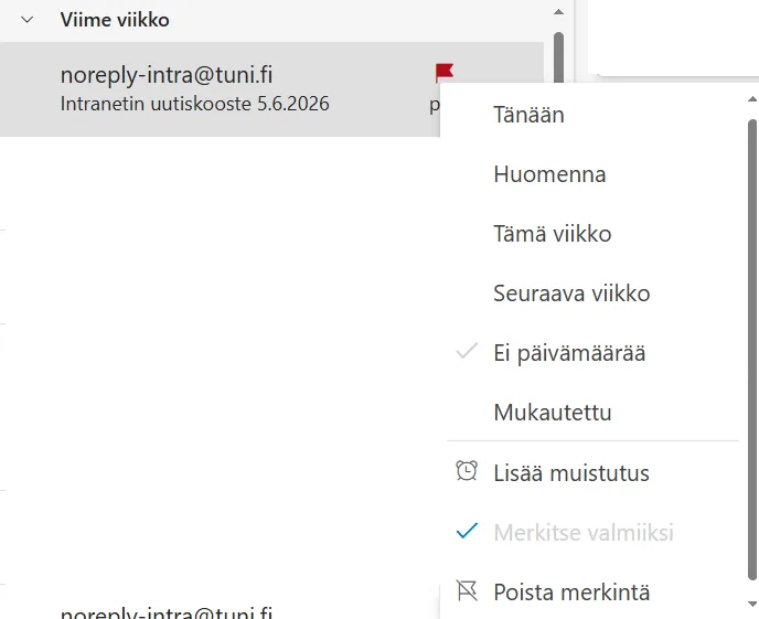 Viestin merkitseminen