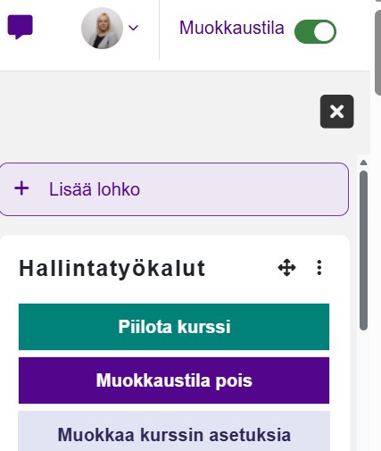 Ota käyttöö edistymisen seuranta -lohko