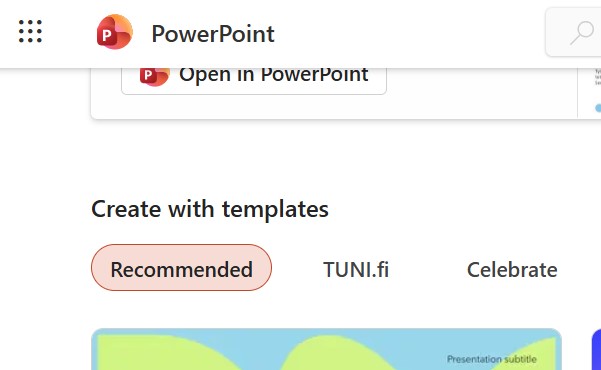 Valitse TUNI-pohja