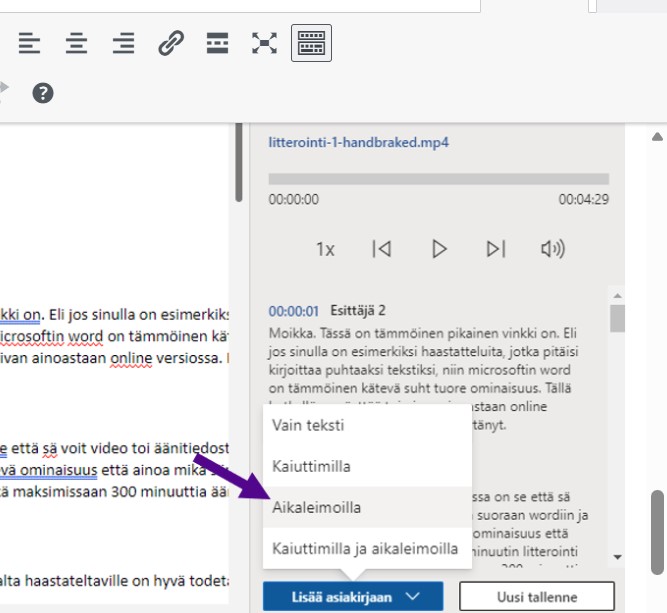 Wordin litterointi