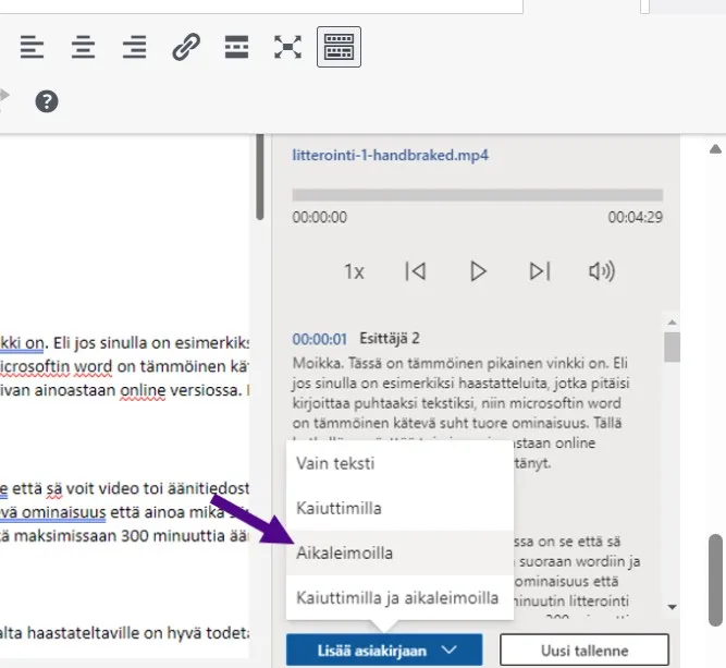 Wordin litterointi