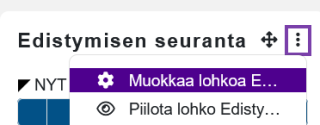 Muokkaa Edistymisen seuranta -lohkoa.