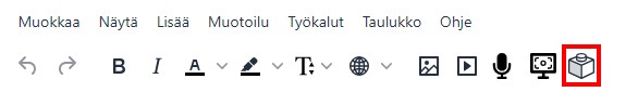 Työkalu Moodlen editorissa