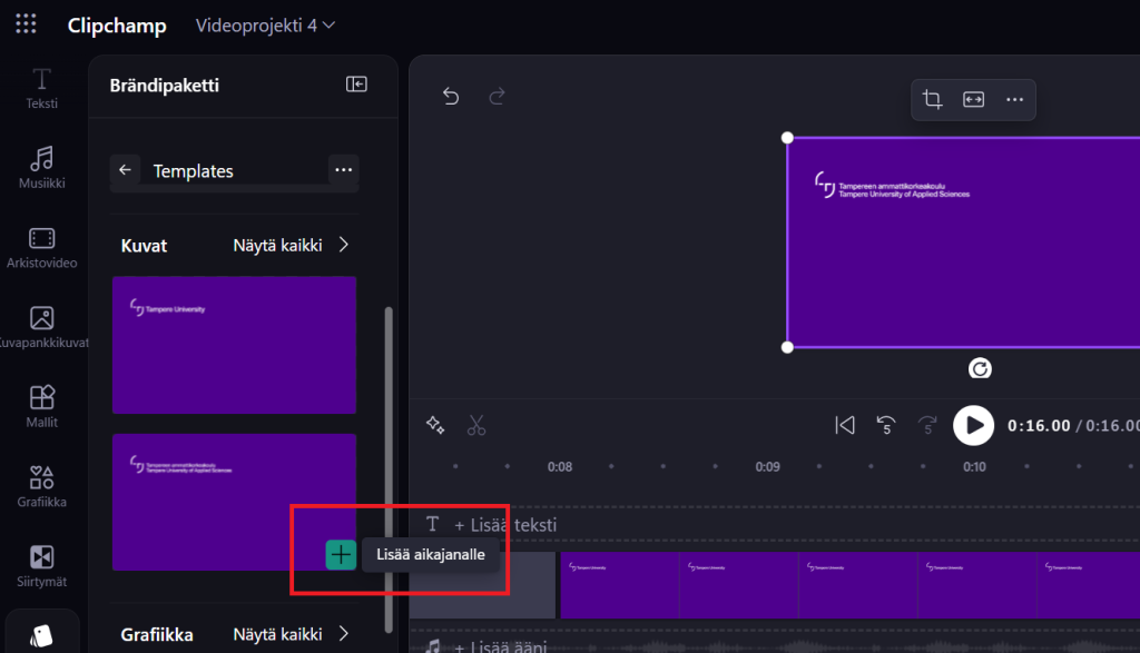clipchampin elementtien lisääminen