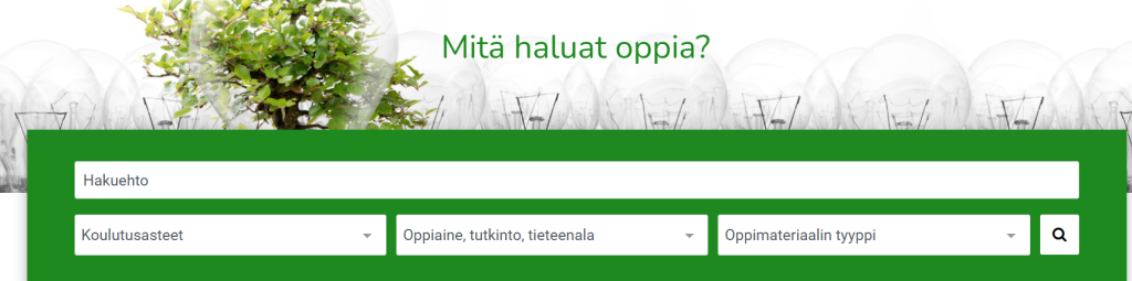 Materiaalien haku palvelusta