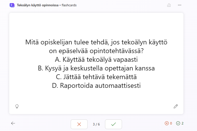 flashcards-tehtävä