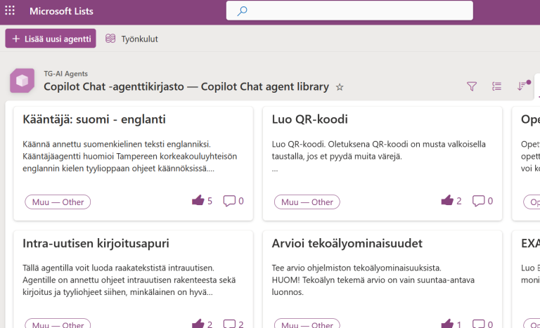 Selaa agenttikirjastoa