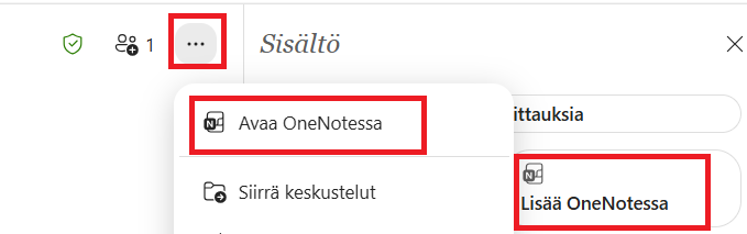 Avaa Notebook Onenotessa