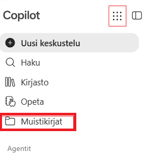 Notebook vasemman reunan valikossa