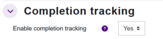 Enable completion tracking on the Settings page.