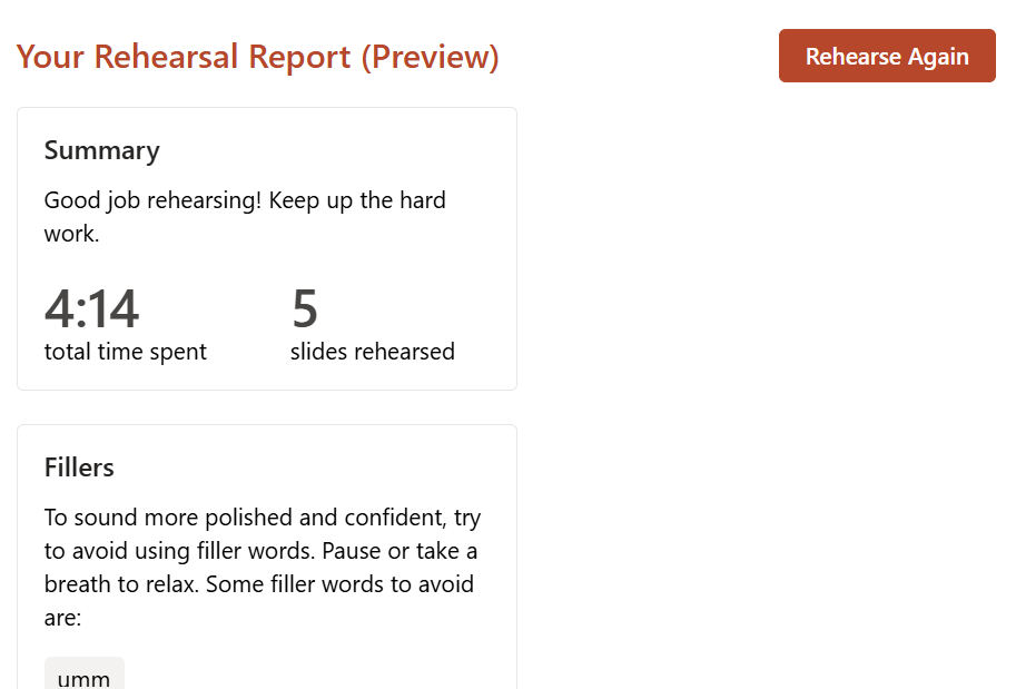 Feedback about your speech