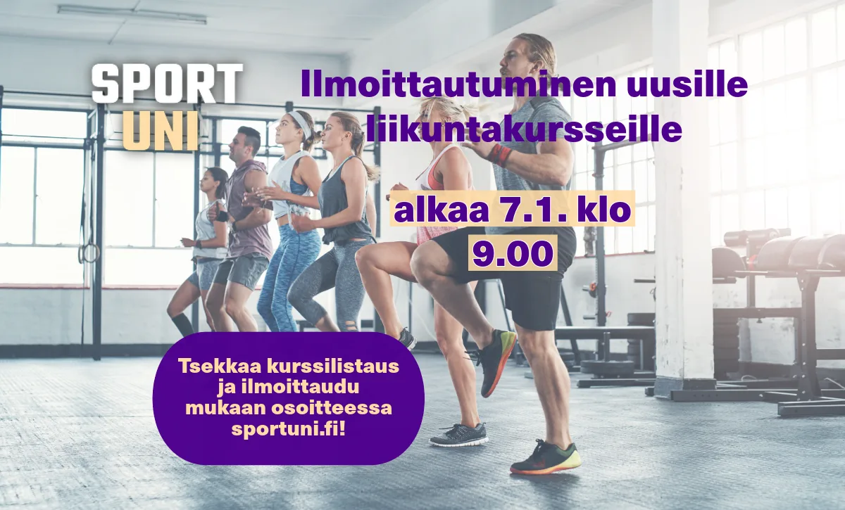 Kurssi-ilmoittautuminen alkaa 7.1.