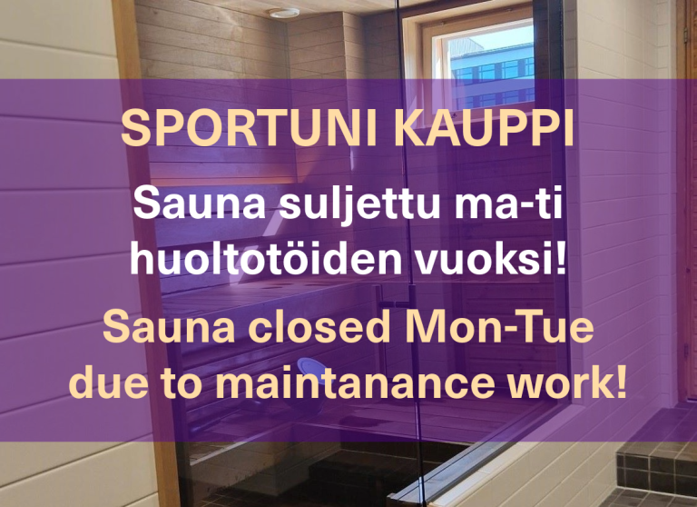 Sauna pois käytöstä ma-ti Kaupissa