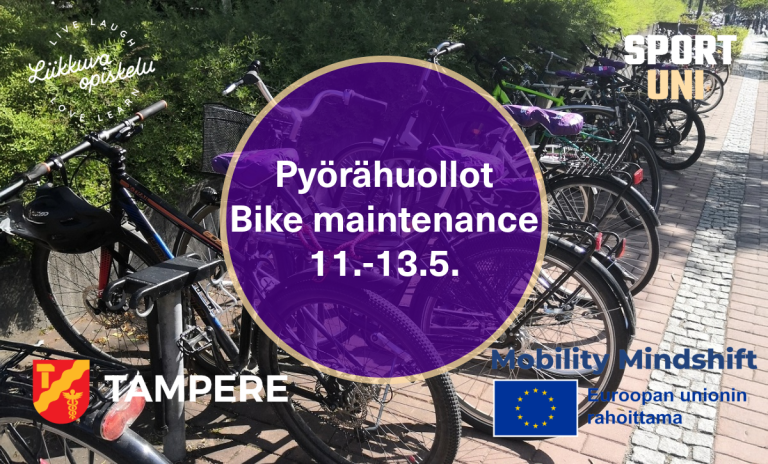 Pyöriä rivissä pyörätelineessä