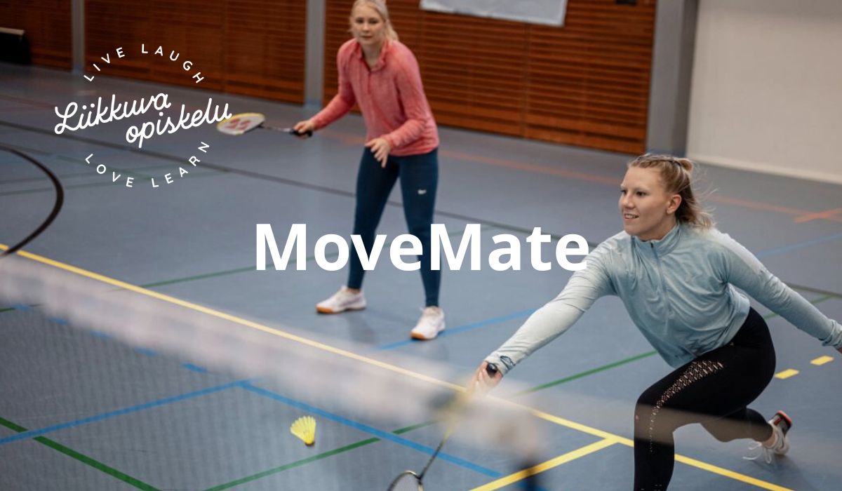 Two assumed females playing badminton.