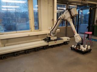 Track Mounted 6-axis Industrial Robot (Large scale enabled 3D printing platform)
