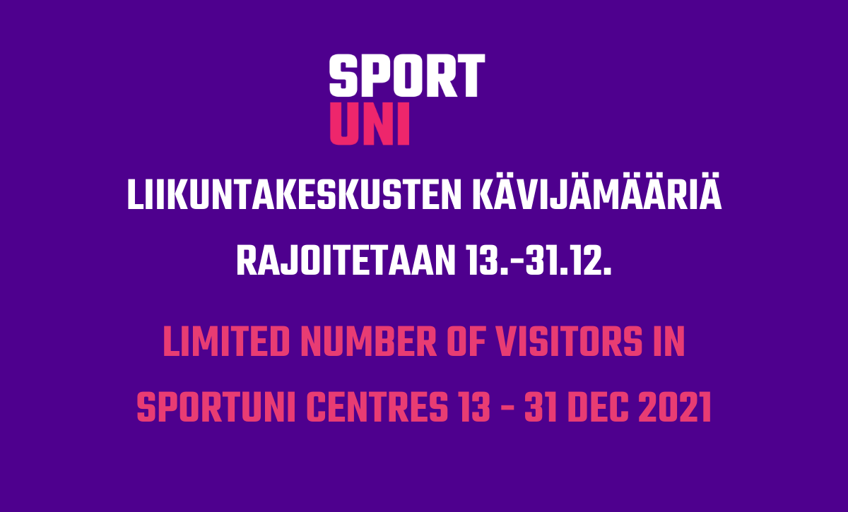 Limites number of visitors in SportUni Centres