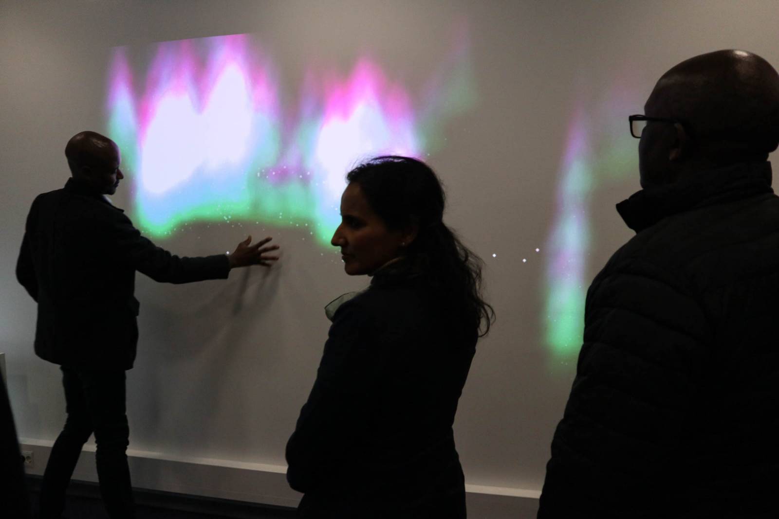 Visitors tried the Smart Wall from Oi-Oi Collective
