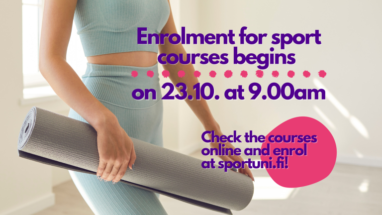 Enrolment for sport courses begins on 23.10. at 9.00