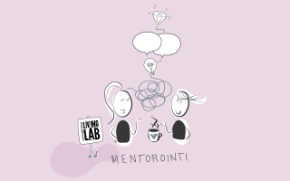 Mentorointi, Tuottajakeskus Living Lab logo, LuoTu logo, Tampereen ammattikorkeakoulu logo, EU:n osarahoittama logo