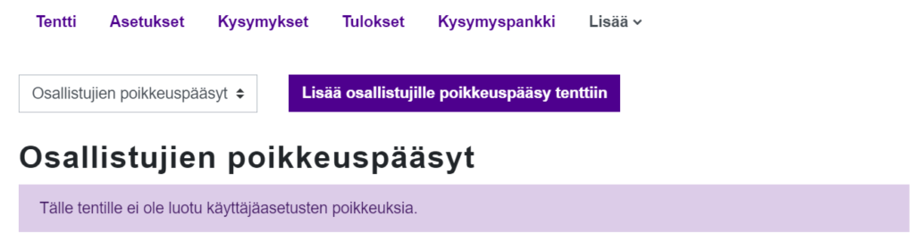 Poikkesupääsynäkymä