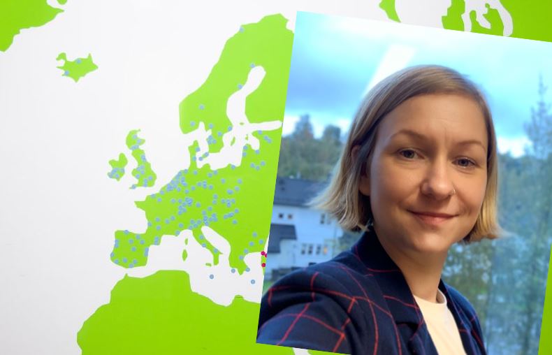 Map of Europe and picture of Ida Lovdal Avlsen